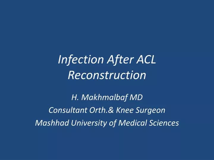 infection after acl reconstruction
