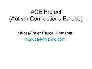 ACE Project (Autism Connections Europe)