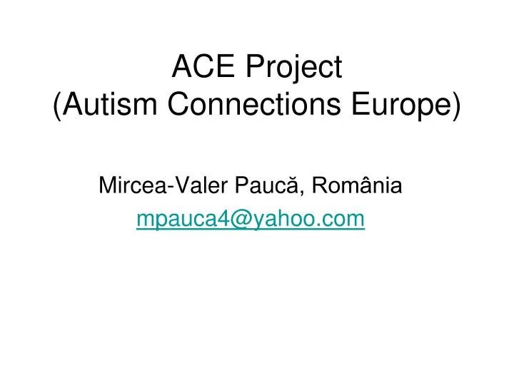 ace project autism connections europe