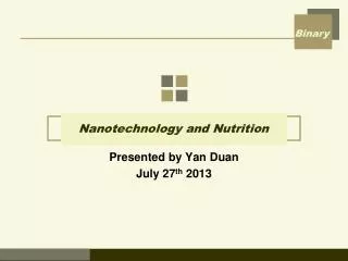 Nanotechnology and Nutrition