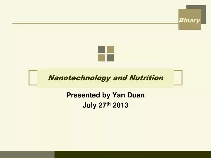 nanotechnology and nutrition
