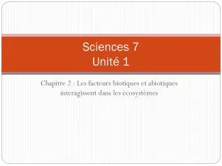 sciences 7 unit 1