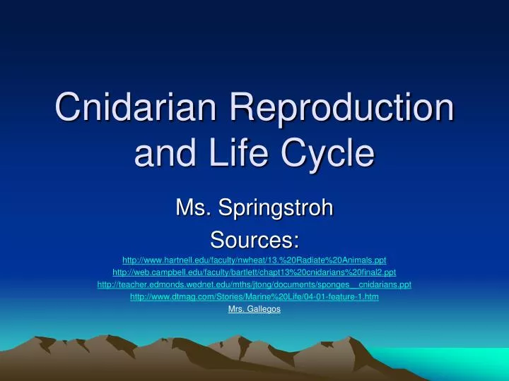 cnidarian reproduction and life cycle