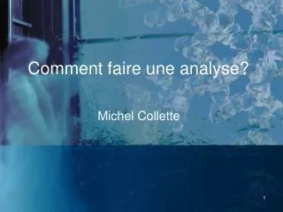 comment faire une analyse