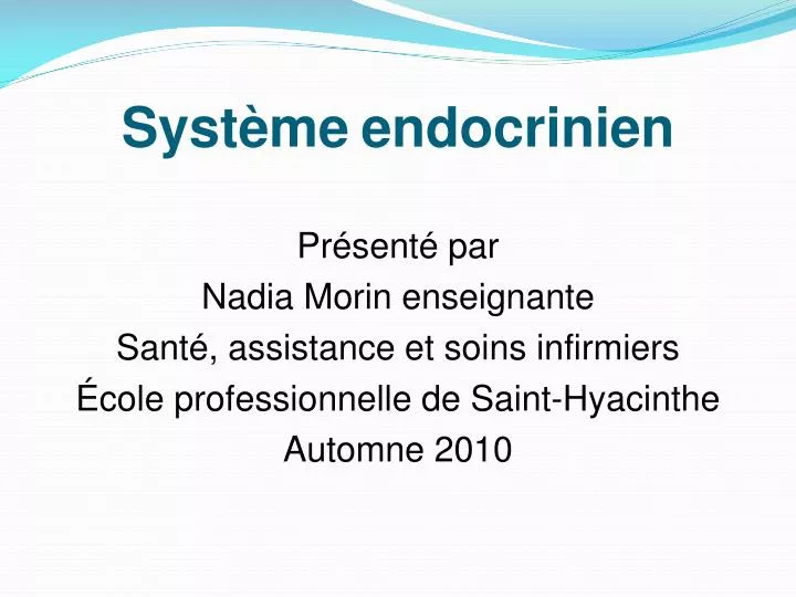 syst me endocrinien