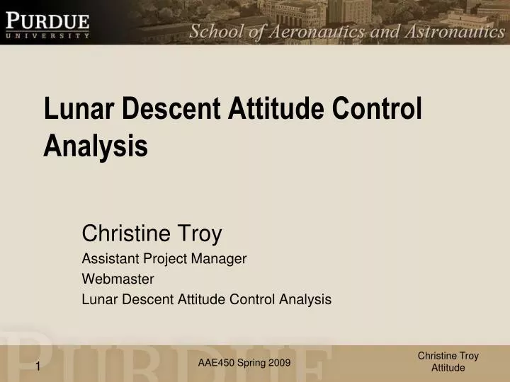 lunar descent attitude control analysis