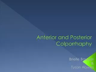 Anterior and Posterior Colporrhaphy