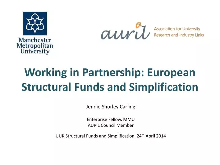 working in partnership european structural funds and simplification
