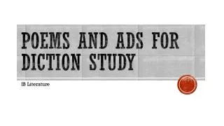 Poems and Ads for Diction Study