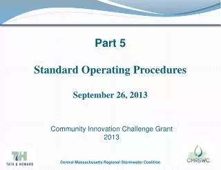 Part 5 Standard Operating Procedures September 26, 2013