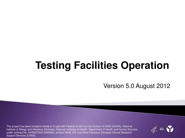 testing facilities operation