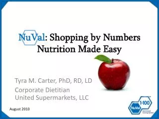 NuVal : Shopping by Numbers Nutrition Made Easy