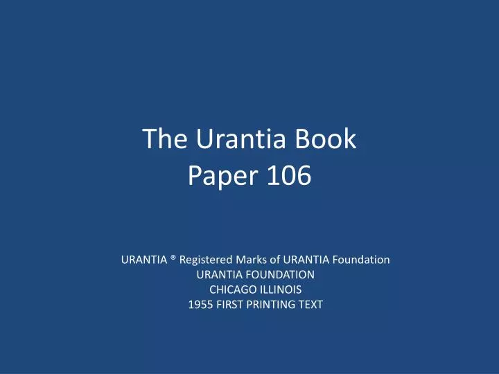 the urantia book paper 106