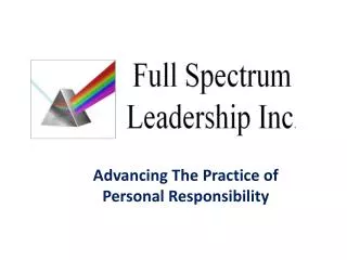 Advancing The Practice of Personal Responsibility
