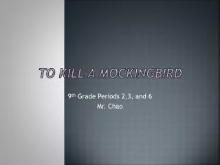 to kill a mockingbird