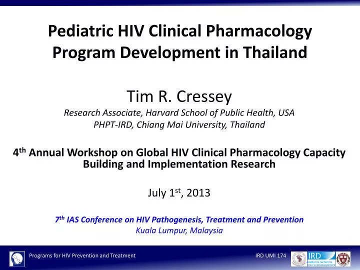 pediatric hiv clinical pharmacology program development in thailand