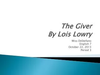 The Giver By Lois Lowry