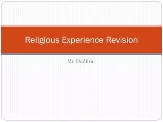 Religious Experience Revision