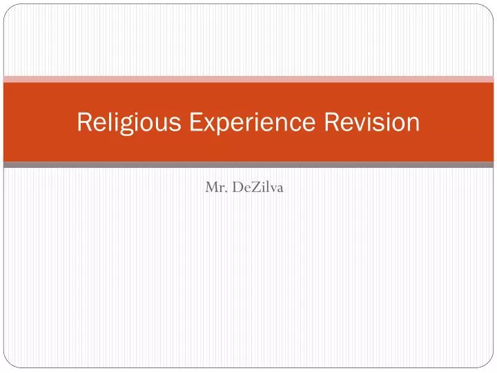 religious experience revision