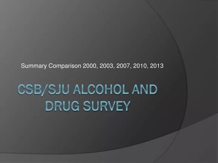 summary comparison 2000 2003 2007 2010 2013