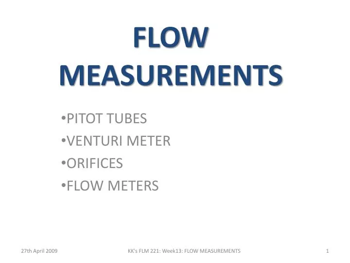 flow measurements