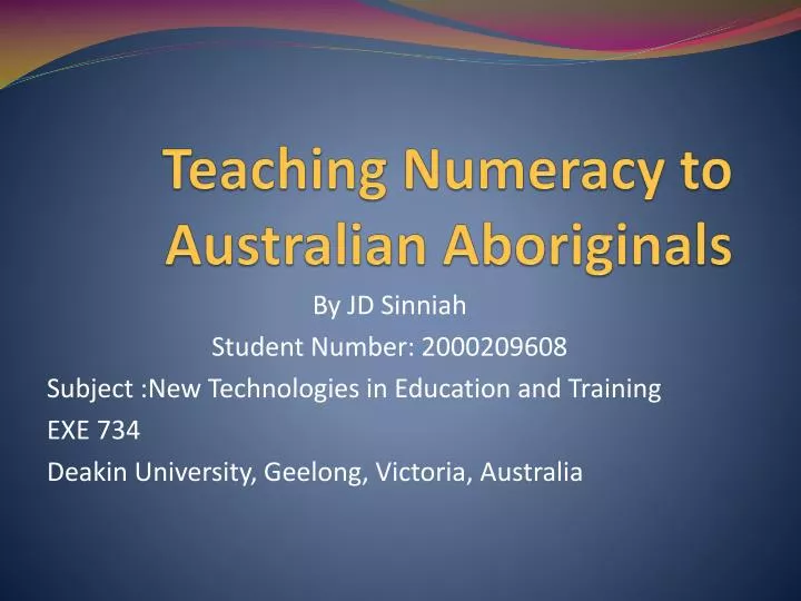 teaching numeracy to australian aboriginals