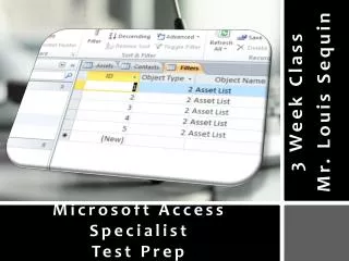 Microsoft Access Specialist Test Prep