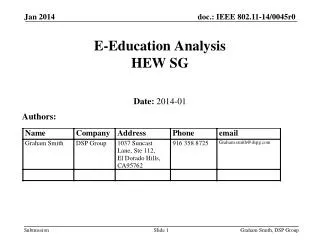 E-Education Analysis HEW SG