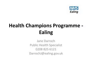 Health Champions Programme - Ealing