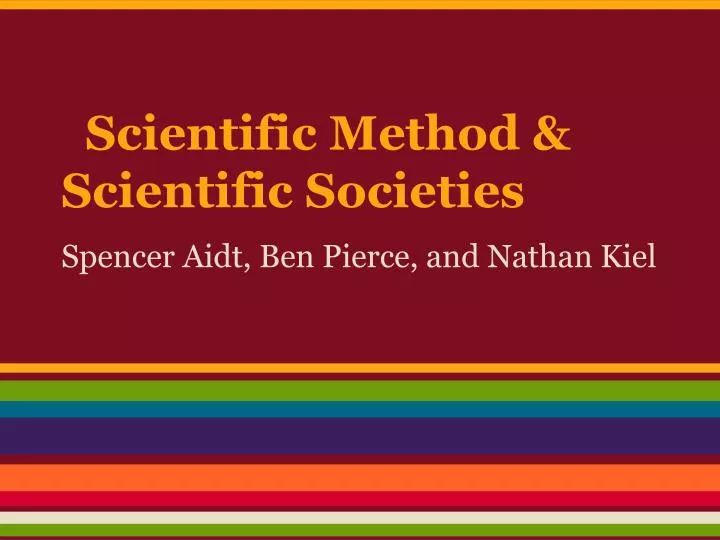 scientific method scientific societies