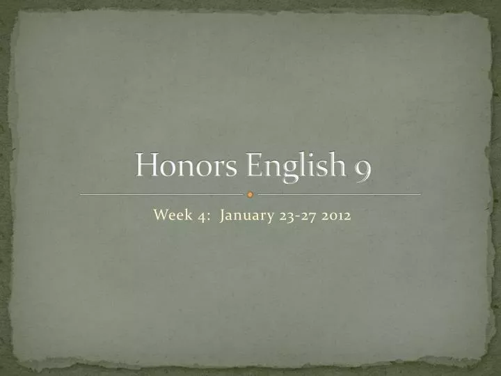 honors english 9