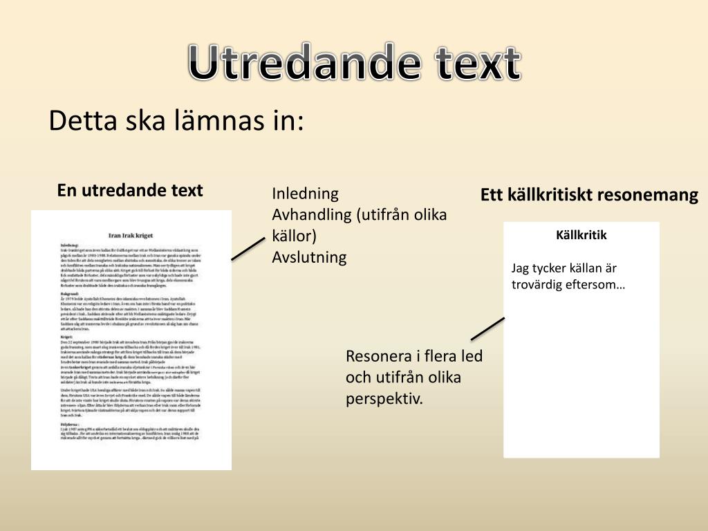 Utredning Textformat PPT - Utredande text PowerPoint Presentation, free download - ID:1984299