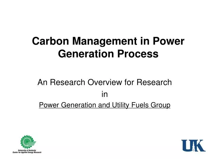 carbon management in power generation process