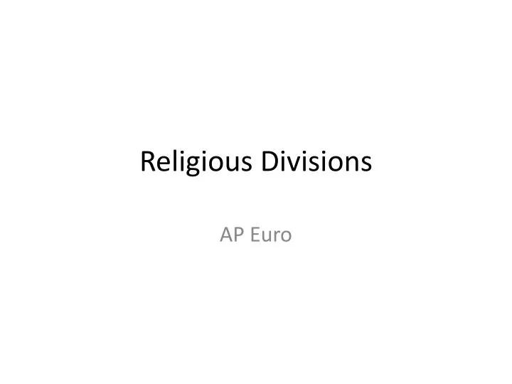 religious divisions