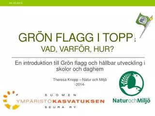 gr n flagg i topp vad varf r hur