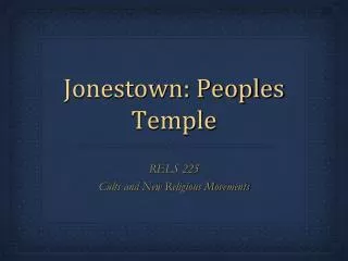 Jonestown: Peoples Temple