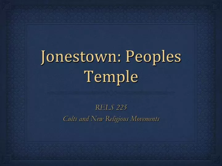 jonestown peoples temple
