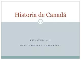 historia de canad