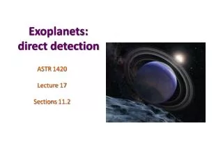 Exoplanets : direct detection