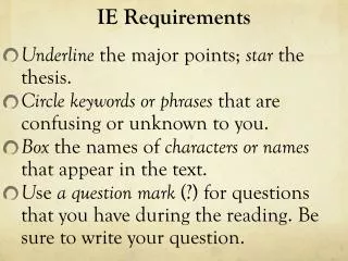 IE Requirements