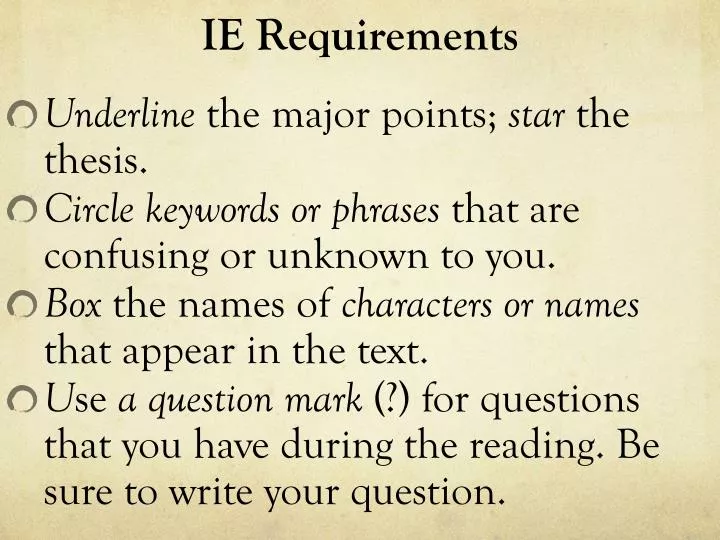 ie requirements