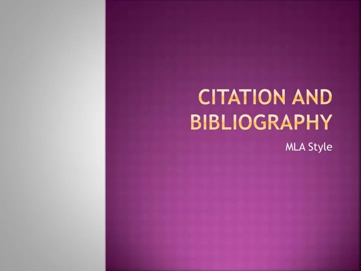 citation and bibliography