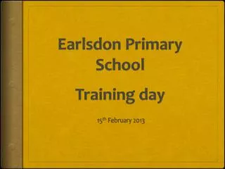 Earlsdon Primary School Training day