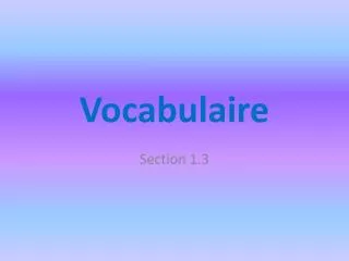 vocabulaire