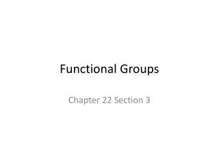 Functional Groups