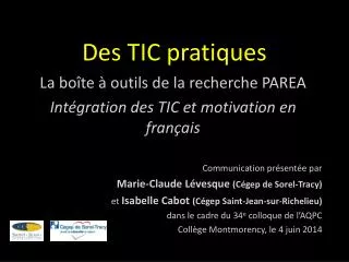 des tic pratiques
