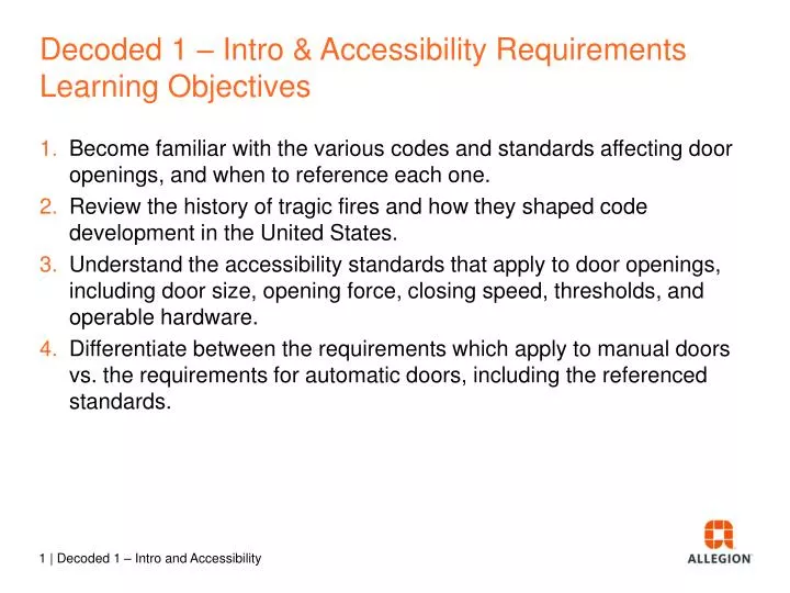 decoded 1 intro accessibility requirements learning objectives