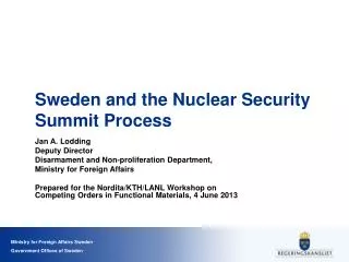 Sweden and the Nuclear Security Summit Process