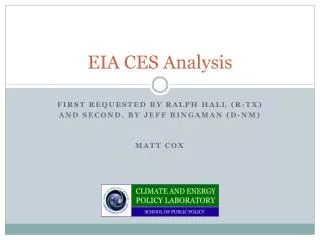 EIA CES Analysis