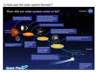 1) How was the solar system formed ?